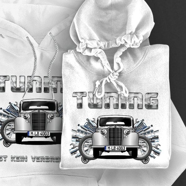 170 DS Hoodie für Damen u. Herren personalisiert mit deinem Auto u. Kennzeichen!