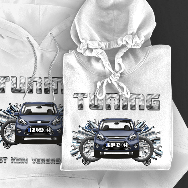 C-Max Hoodie für Damen u. Herren personalisiert mit deinem Auto u. Kennzeichen!