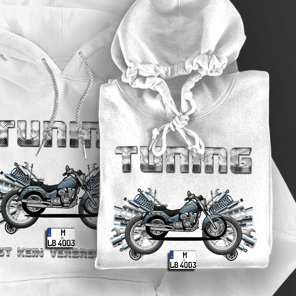 VL125 Daystar Hoodie für Damen u. Herren personalisiert mit deinem Motorrad u. Kennzeichen!