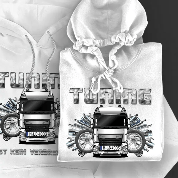 XF Hoodie für Damen u. Herren personalisiert mit deinem LKW u. Kennzeichen!