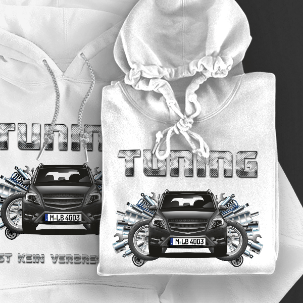 GLK Hoodie für Damen u. Herren personalisiert mit deinem Auto u. Kennzeichen!