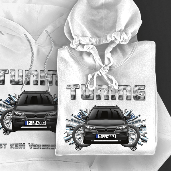 Vectra Caravan Hoodie für Damen u. Herren personalisiert mit deinem Auto u. Kennzeichen!
