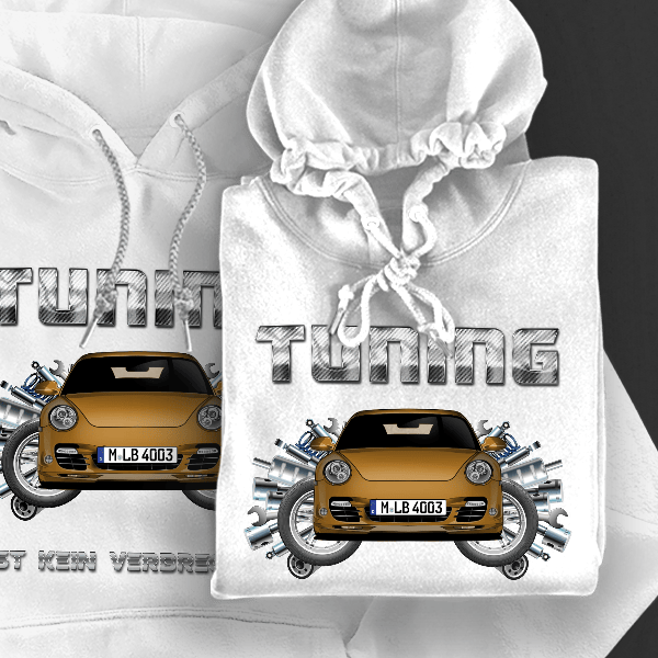 997 Turbo Hoodie für Damen u. Herren personalisiert mit deinem Auto u. Kennzeichen!