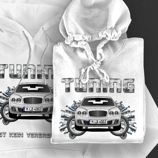 Continental Flying Spur Hoodie für Damen u. Herren personalisiert mit deinem Auto u. Kennzeichen!