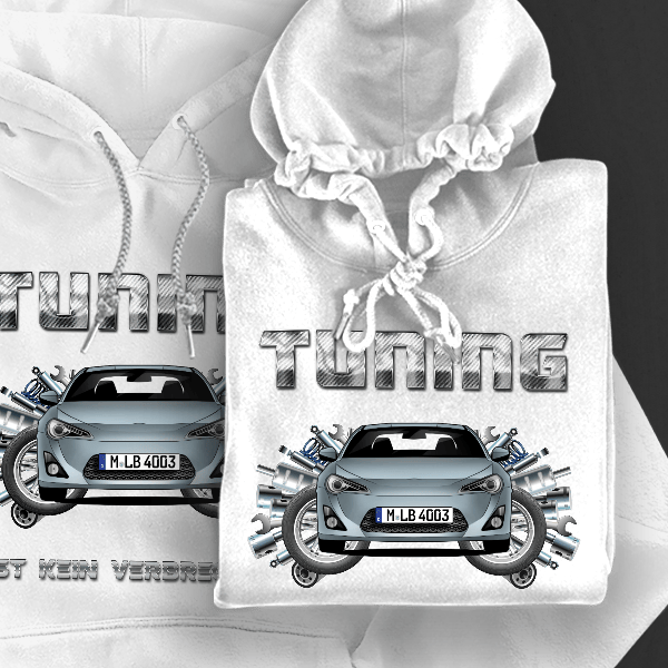 GT86 Hoodie für Damen u. Herren personalisiert mit deinem Auto u. Kennzeichen!