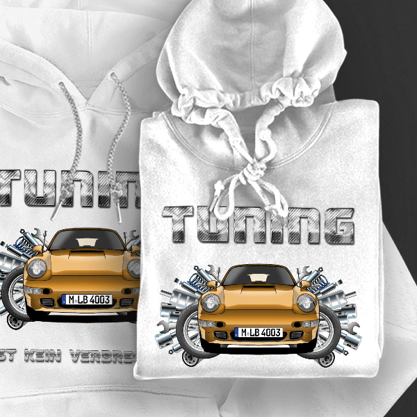 911 993 Cabriolet Hoodie für Damen u. Herren personalisiert mit deinem Auto u. Kennzeichen!