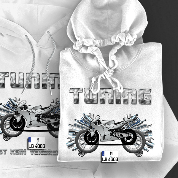 GSX-RR Hoodie für Damen u. Herren personalisiert mit deinem Motorrad u. Kennzeichen!
