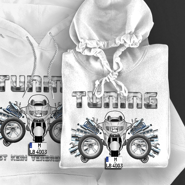 R 1150 RT Hoodie für Damen u. Herren personalisiert mit deinem Motorrad u. Kennzeichen!