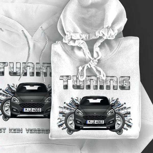 Fiesta Vignale (5-Türer) Hoodie für Damen u. Herren personalisiert mit deinem Auto u. Kennzeichen!
