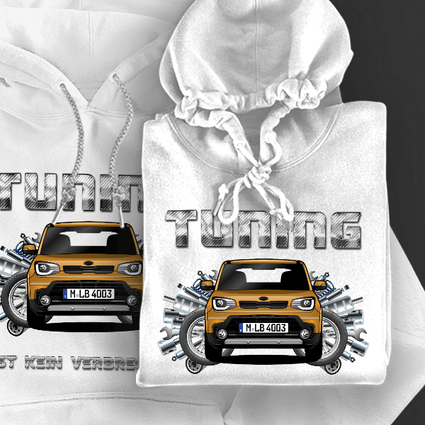 Soul Hoodie für Damen u. Herren personalisiert mit deinem Auto u. Kennzeichen!