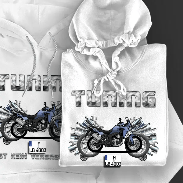 CRF1000L Africa Twin Hoodie für Damen u. Herren personalisiert mit deinem Motorrad u. Kennzeichen!