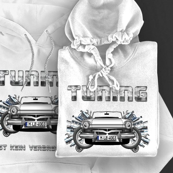 Fairlane Cabriolet Hoodie für Damen u. Herren personalisiert mit deinem Auto u. Kennzeichen!
