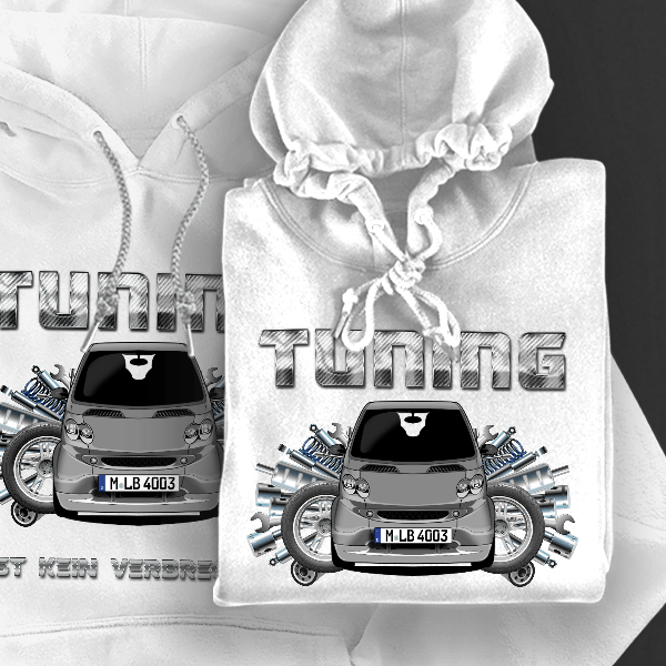 ForTwo Brabus Hoodie für Damen u. Herren personalisiert mit deinem Auto u. Kennzeichen!