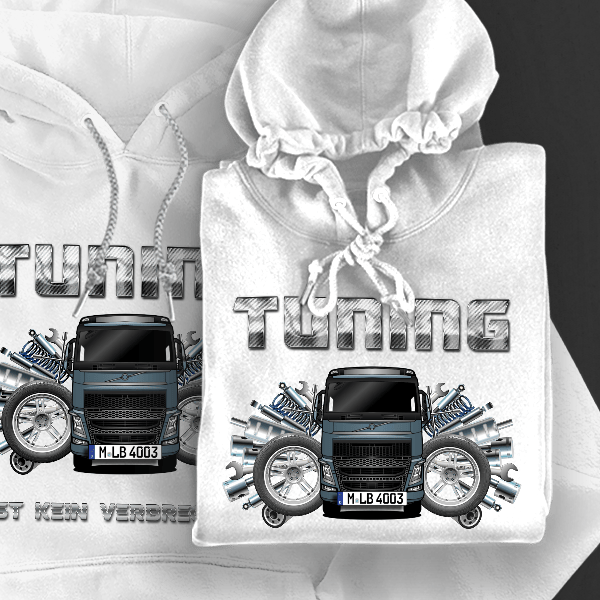 FH4 Hoodie für Damen u. Herren personalisiert mit deinem LKW u. Kennzeichen!