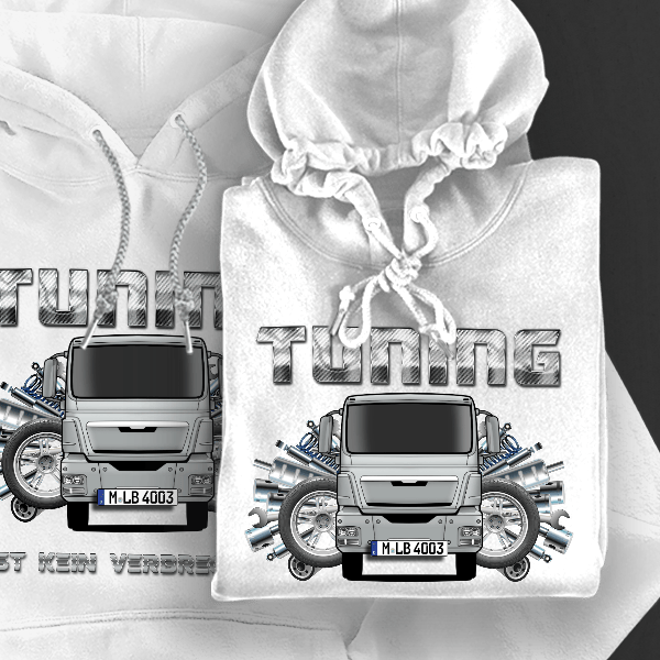 TGX 33.680 Hoodie für Damen u. Herren personalisiert mit deinem LKW u. Kennzeichen!