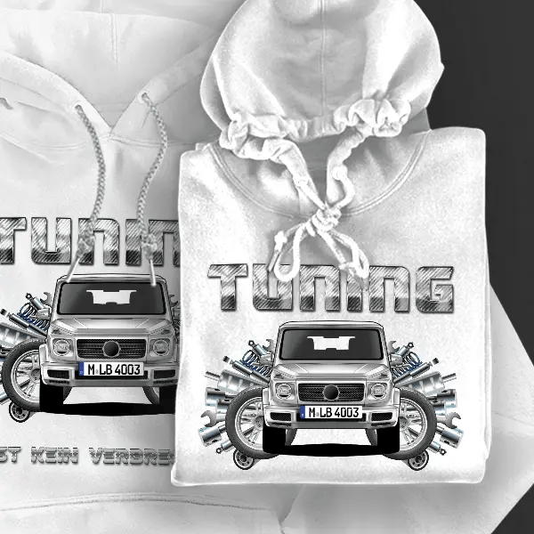 G-Klasse Hoodie für Damen u. Herren personalisiert mit deinem Auto u. Kennzeichen!