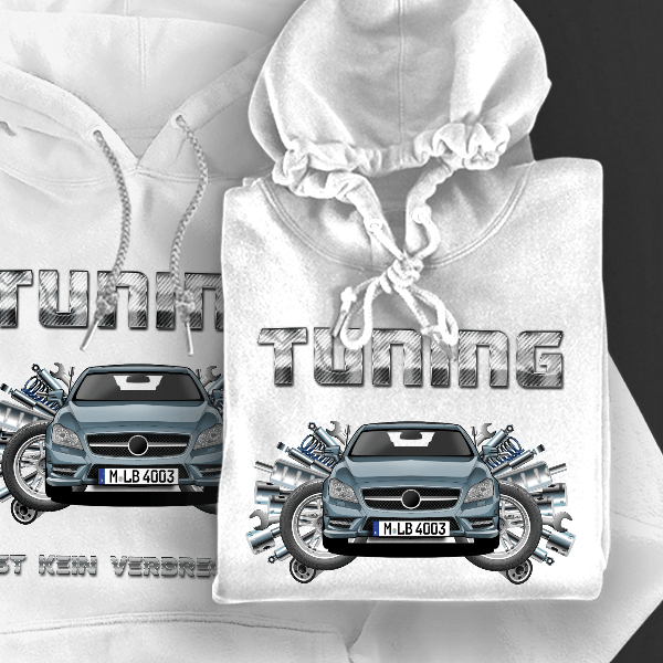 CLS Hoodie für Damen u. Herren personalisiert mit deinem Auto u. Kennzeichen!