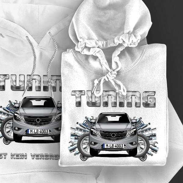 BT50 Hoodie für Damen u. Herren personalisiert mit deinem Auto u. Kennzeichen!