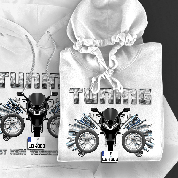 GSF 600 Bandit Hoodie für Damen u. Herren personalisiert mit deinem Motorrad u. Kennzeichen!