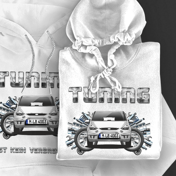 S-Max Hoodie für Damen u. Herren personalisiert mit deinem Auto u. Kennzeichen!