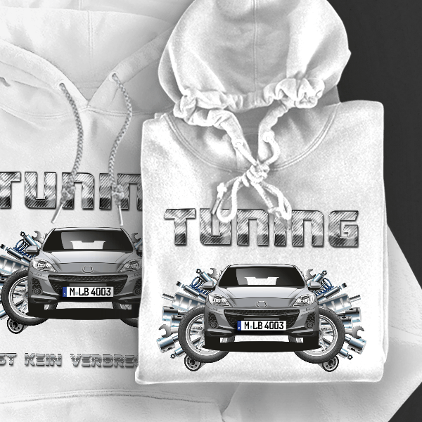 3 Limousine Hoodie für Damen u. Herren personalisiert mit deinem Auto u. Kennzeichen!