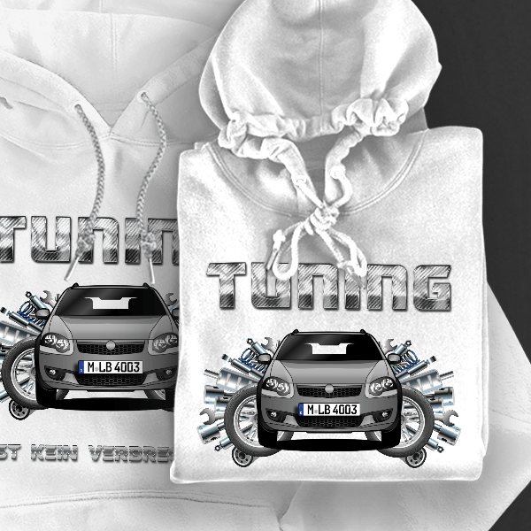 Strada Hoodie für Damen u. Herren personalisiert mit deinem Auto u. Kennzeichen!