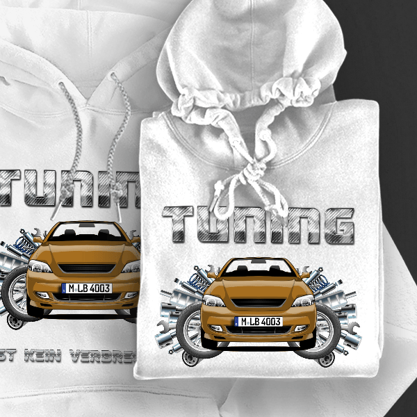 Astra OPC Cabriolet Hoodie für Damen u. Herren personalisiert mit deinem Auto u. Kennzeichen!