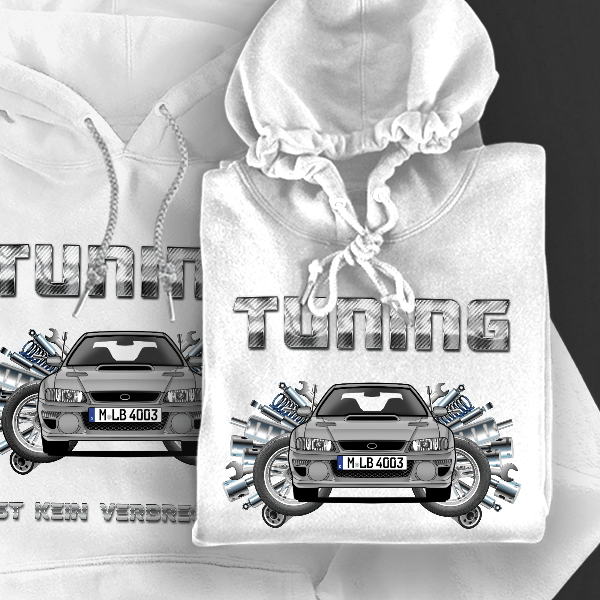 Impreza Coupe Hoodie für Damen u. Herren personalisiert mit deinem Auto u. Kennzeichen!