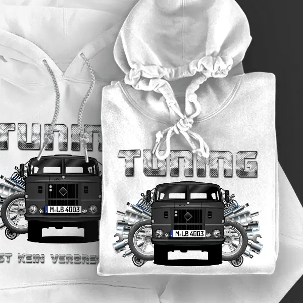 W50 Hoodie für Damen u. Herren personalisiert mit deinem LKW u. Kennzeichen!