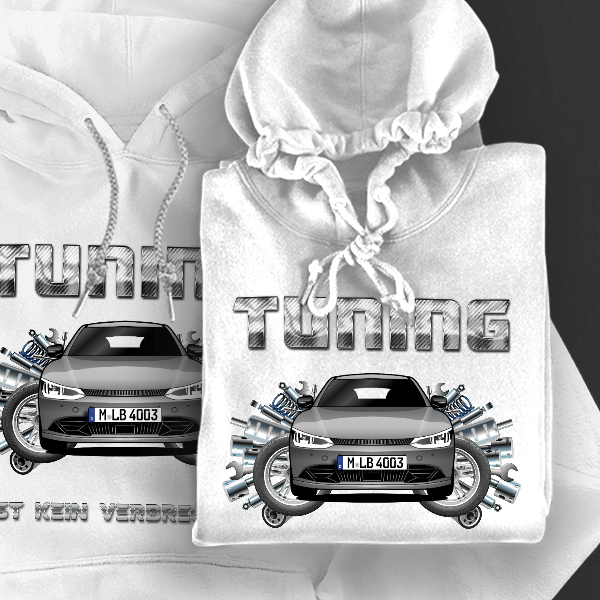 EV6 Hoodie für Damen u. Herren personalisiert mit deinem Auto u. Kennzeichen!
