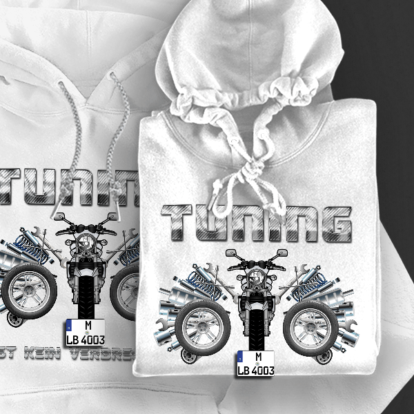 GSF 1250 Hoodie für Damen u. Herren personalisiert mit deinem Motorrad u. Kennzeichen!
