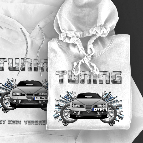 Brera Hoodie für Damen u. Herren personalisiert mit deinem Auto u. Kennzeichen!
