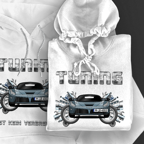 Laferrari Aperta Roadster Hoodie für Damen u. Herren personalisiert mit deinem Auto u. Kennzeichen!