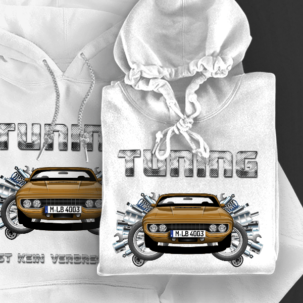 Satellite Coupe Hoodie für Damen u. Herren personalisiert mit deinem Auto u. Kennzeichen!
