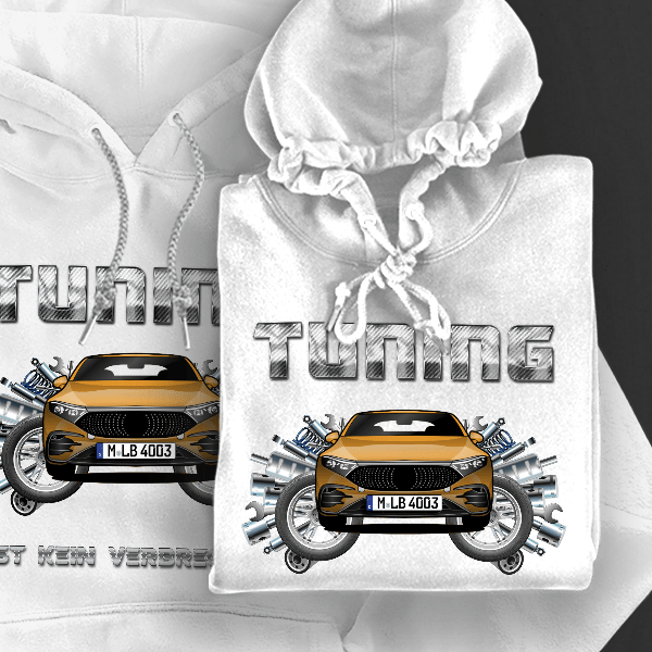 EQS Hoodie für Damen u. Herren personalisiert mit deinem Auto u. Kennzeichen!