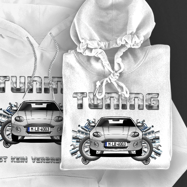 DB7 Coupe Hoodie für Damen u. Herren personalisiert mit deinem Auto u. Kennzeichen!