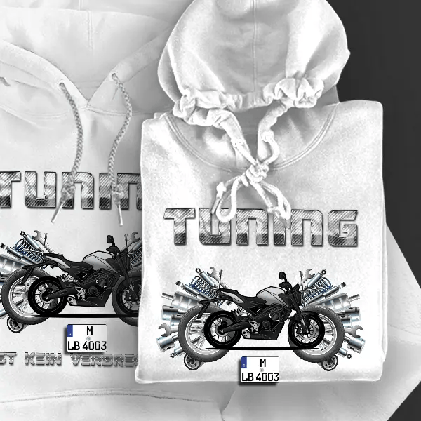 CB125 R Hoodie für Damen u. Herren personalisiert mit deinem Motorrad u. Kennzeichen!