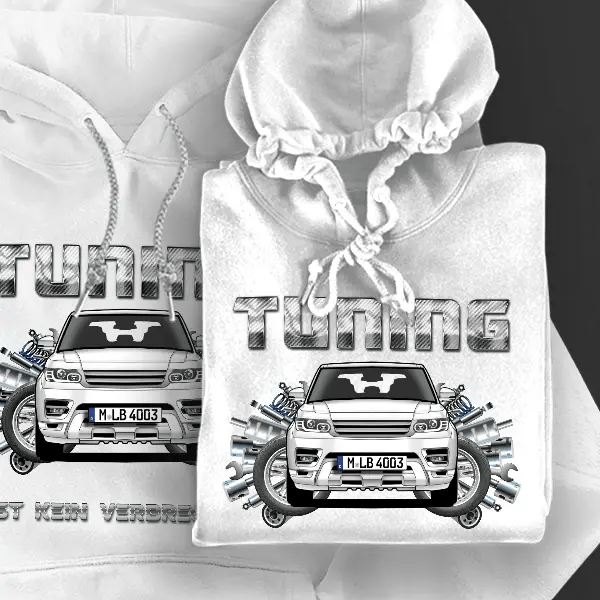 Sport SVR Hoodie für Damen u. Herren personalisiert mit deinem Auto u. Kennzeichen!