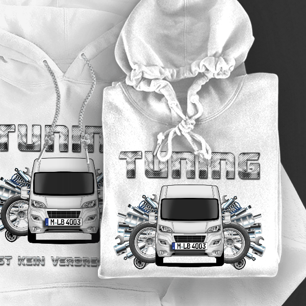 Boxer Hoodie für Damen u. Herren personalisiert mit deinem Auto u. Kennzeichen!