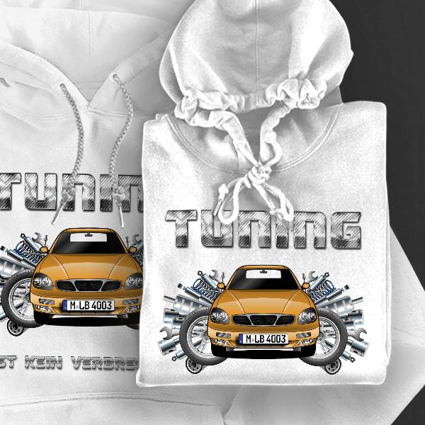 Leganza Hoodie für Damen u. Herren personalisiert mit deinem Auto u. Kennzeichen!