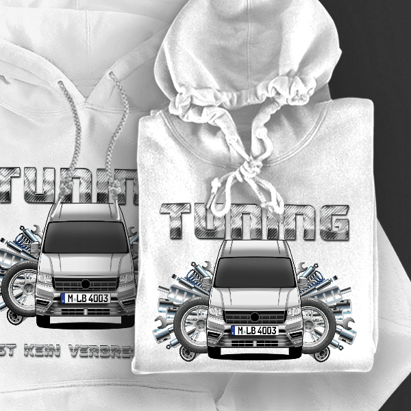 Crafter Hoodie für Damen u. Herren personalisiert mit deinem Auto u. Kennzeichen!