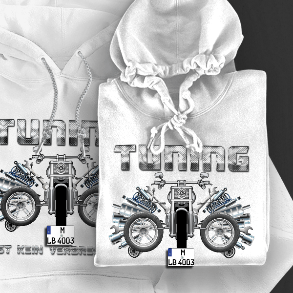 Breakout Hoodie für Damen u. Herren personalisiert mit deinem Motorrad u. Kennzeichen!