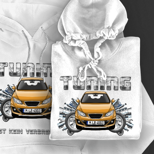 Ibiza Combi Hoodie für Damen u. Herren personalisiert mit deinem Auto u. Kennzeichen!