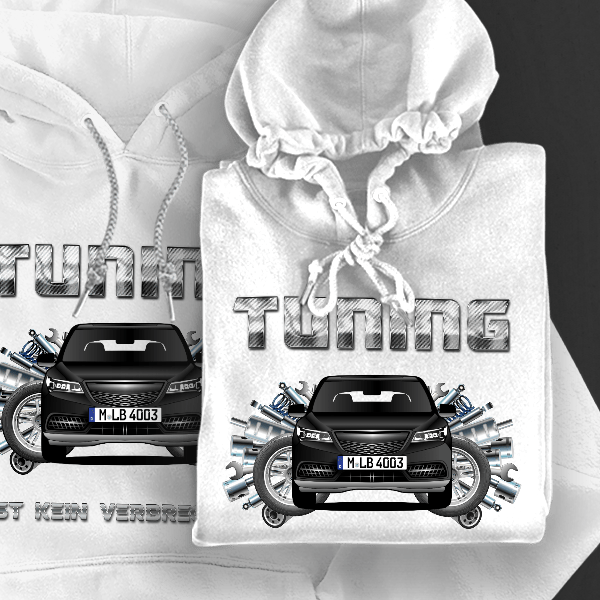 MDX Hoodie für Damen u. Herren personalisiert mit deinem Auto u. Kennzeichen!