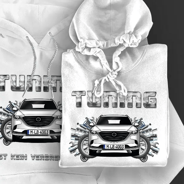CX-9 Hoodie für Damen u. Herren personalisiert mit deinem Auto u. Kennzeichen!