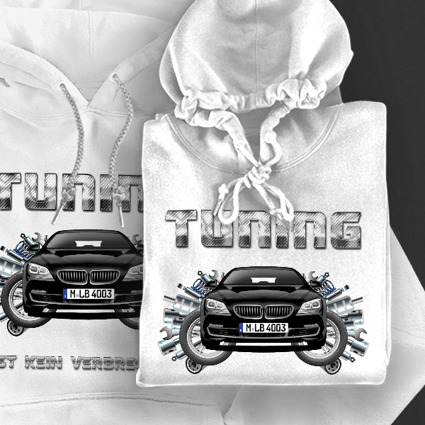 6er Reihe Gran Coupe Hoodie für Damen u. Herren personalisiert mit deinem Auto u. Kennzeichen!