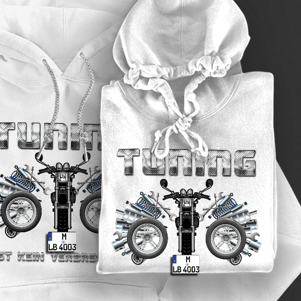 FZX750 Hoodie für Damen u. Herren personalisiert mit deinem Motorrad u. Kennzeichen!