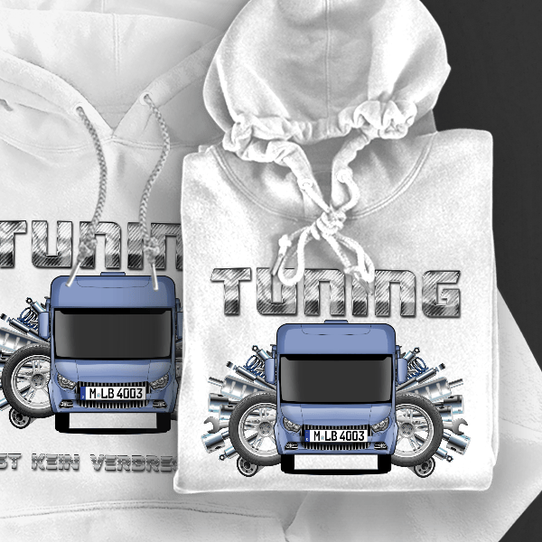 Chic Hoodie für Damen u. Herren personalisiert mit deinem Wohnwagen u. Kennzeichen!