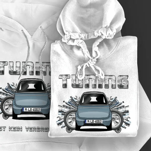 Microlino Hoodie für Damen u. Herren personalisiert mit deinem Auto u. Kennzeichen!