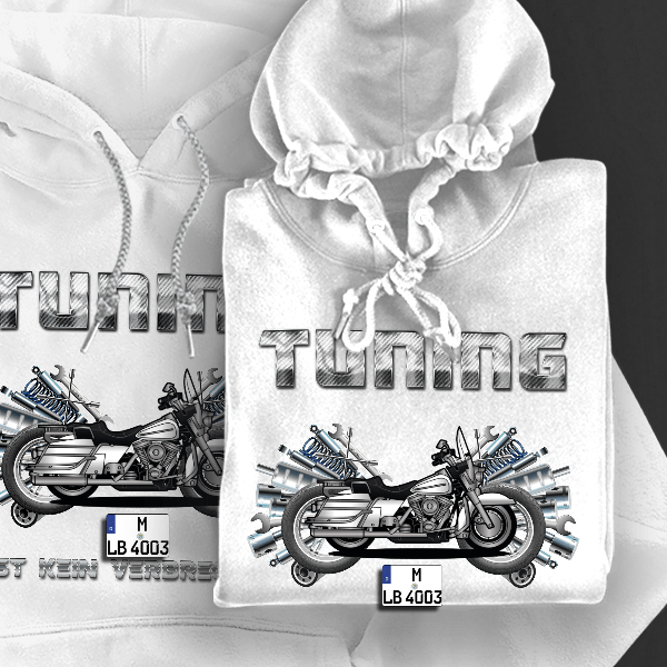 Electra Glide Hoodie für Damen u. Herren personalisiert mit deinem Motorrad u. Kennzeichen!